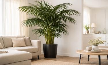 Домашние пальмы увеличивают визуальную высоту комнат
