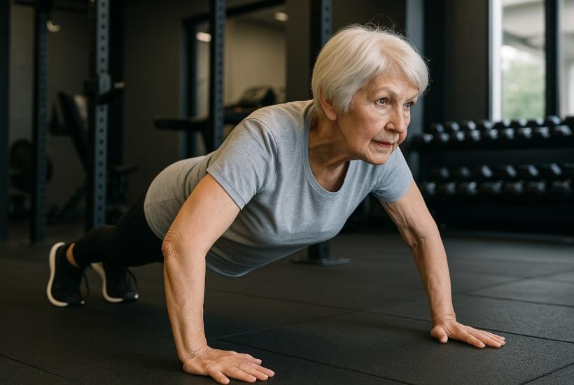 Бабушка в спортзале