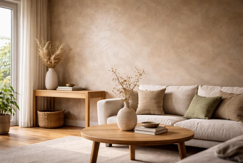 Современная гостиная с нейтральными оттенками