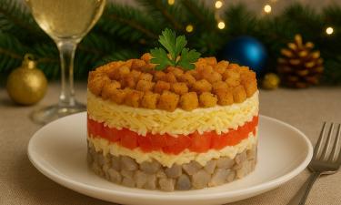 Салат "Пикантный" становится популярным в праздники