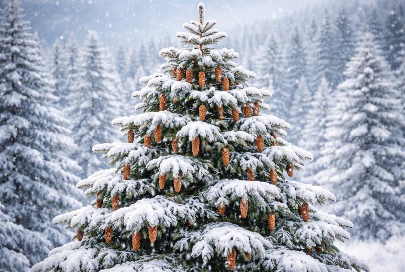 Ель с шишками