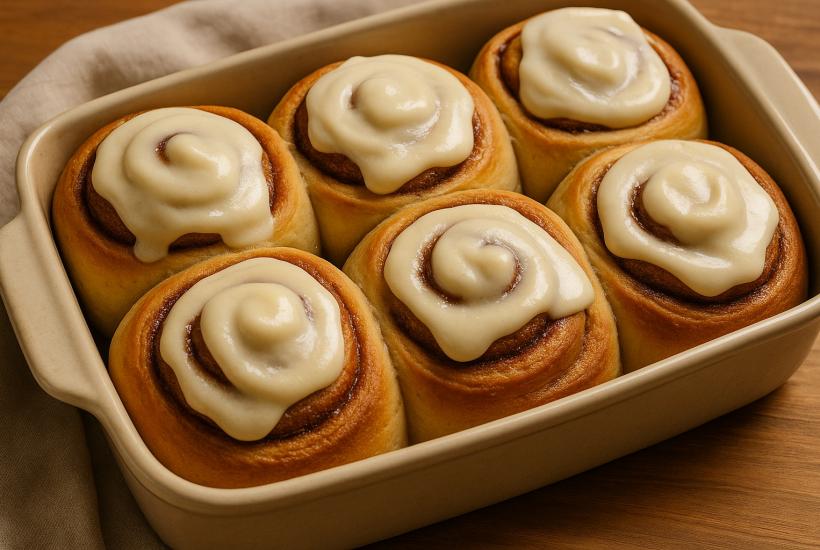 Булочки с корицей и сливочной глазурью