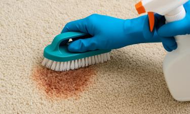 Крахмал помогает удалить жир с ковра за 15 минут