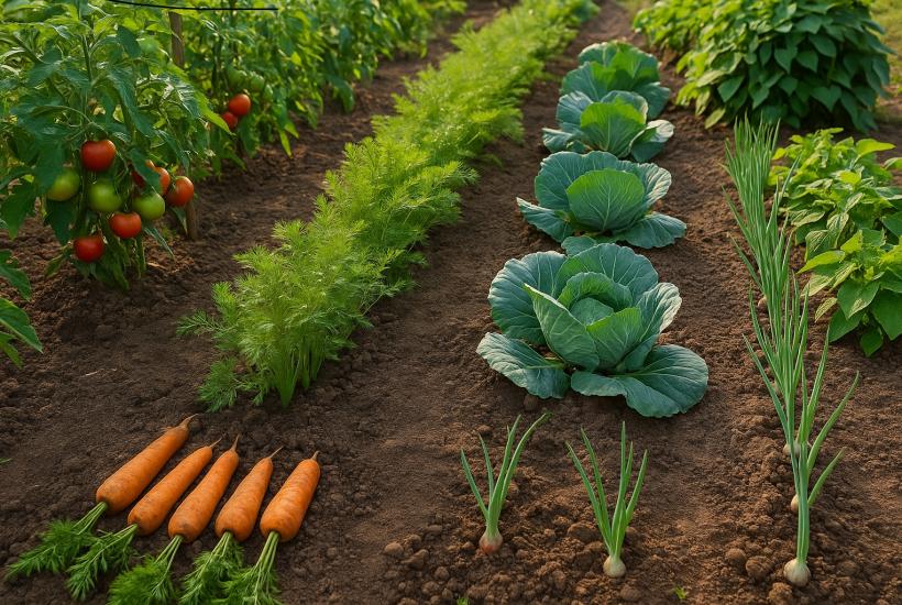 Овощи на грядках