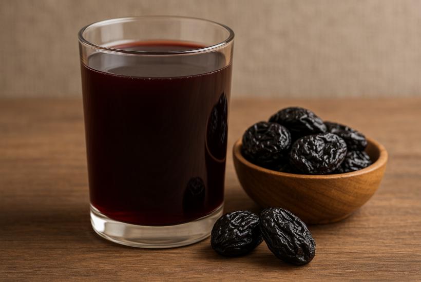 Стакан сока и чернослив