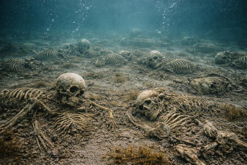 Подводное захоронение с искривленными скелетами