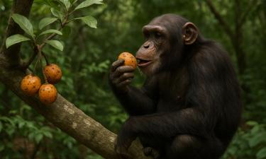 Ученые: шимпанзе раскалывают орехи ловчее и эффективнее человека