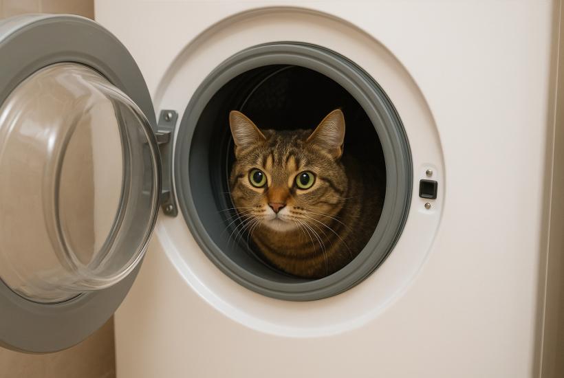 Кот в стиральной машине