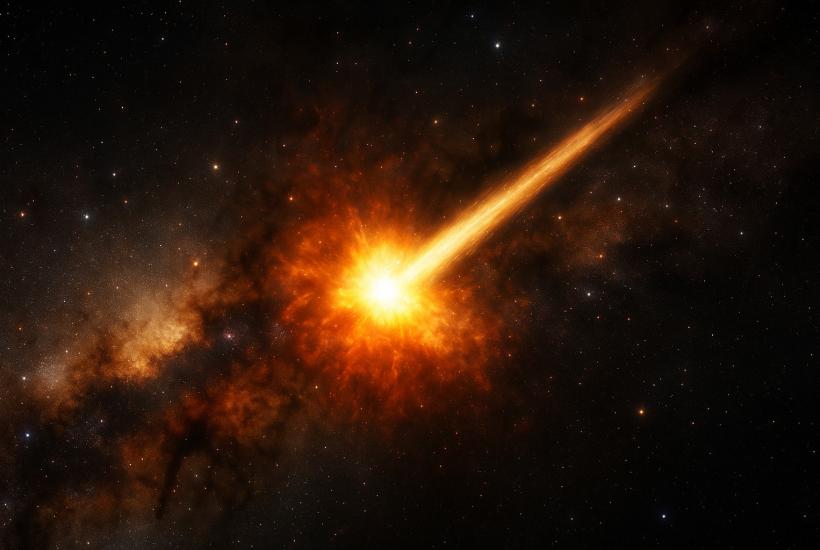 яркий гамма-всплеск в далёкой галактике