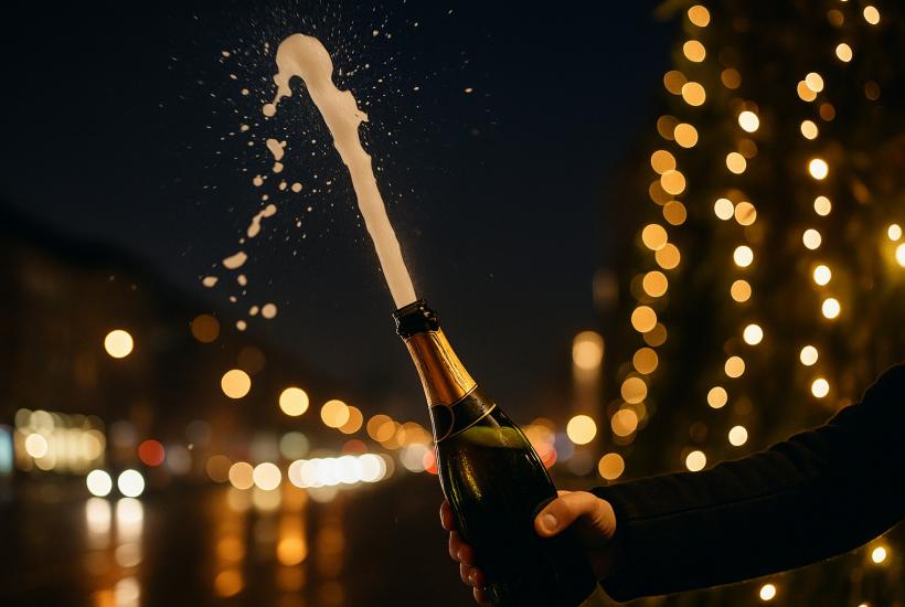 Открытие шампанского в новогоднюю ночь