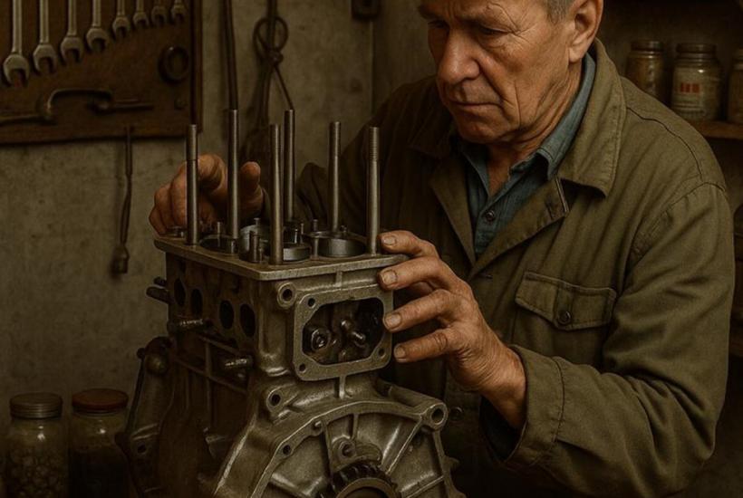 Мотор в гараже