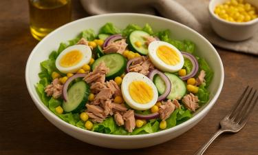 Салат с тунцом готовится за 5 минут и не требует варки