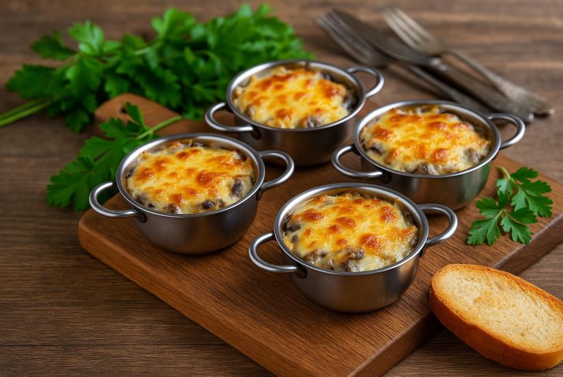 Жюльен с кальмарами и грибами