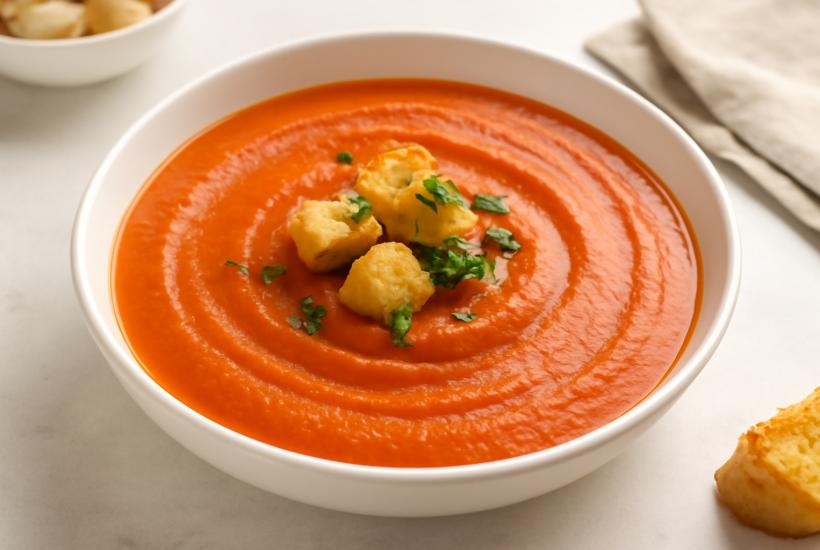 Томатный крем-суп с гренками