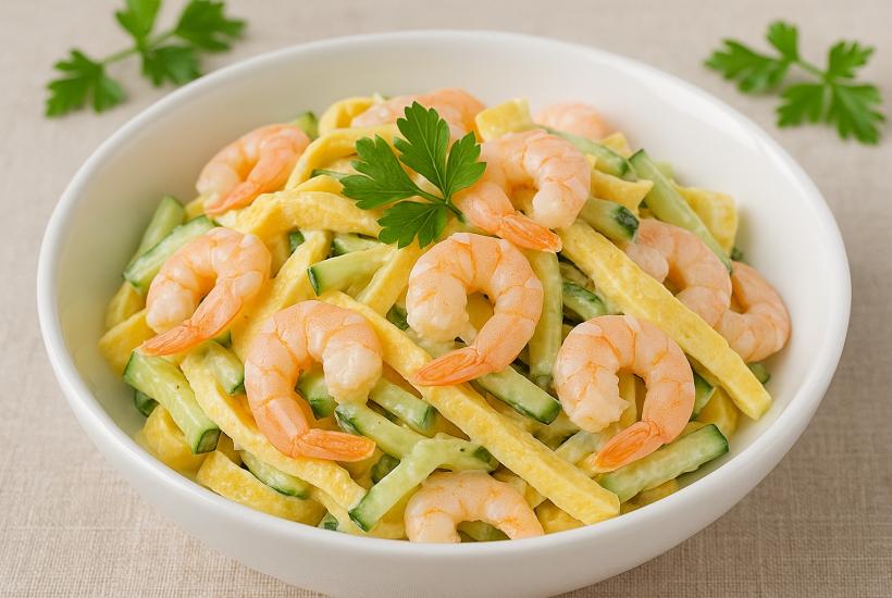 Салат с креветками