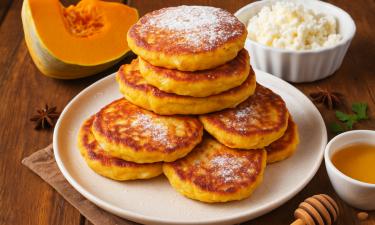 Тыквенное пюре смешивают с мёдом и специями для основы оладий повара