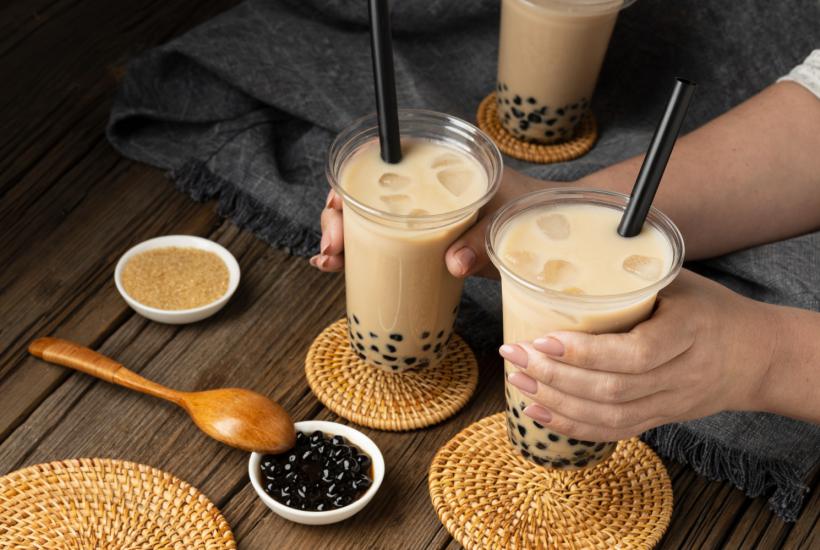 Чай - bubble tea с шариками тапиоки