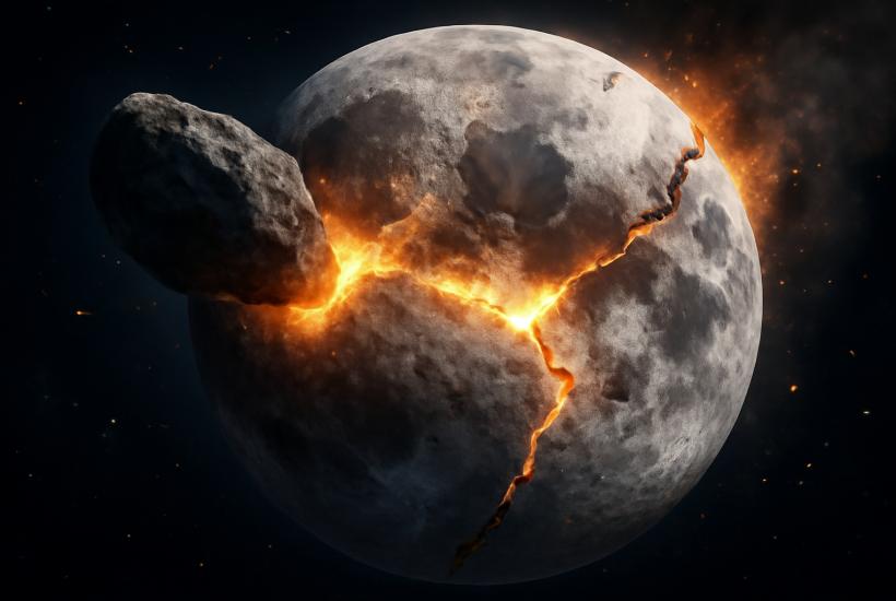 Астероидный удар по Луне