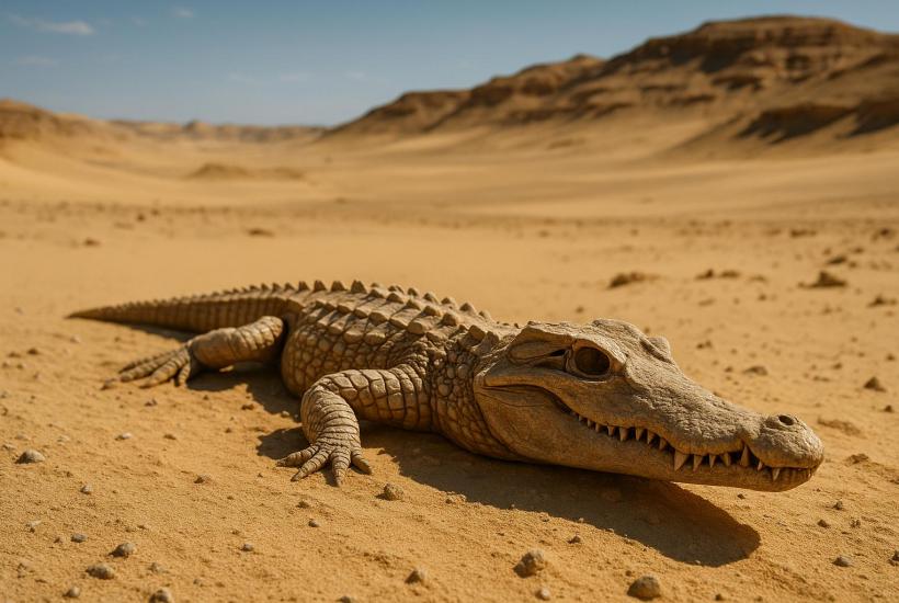 Древний морской крокодил в египетской пустыне