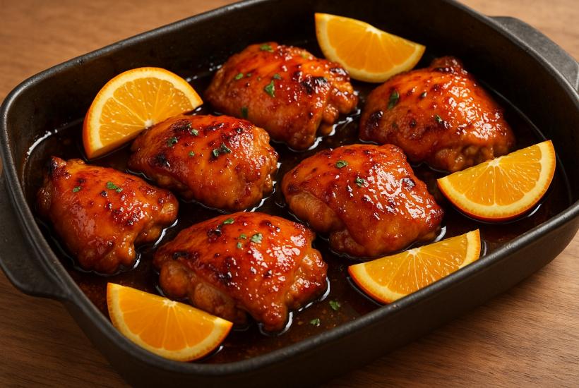 Куриные бёдра с апельсинами
