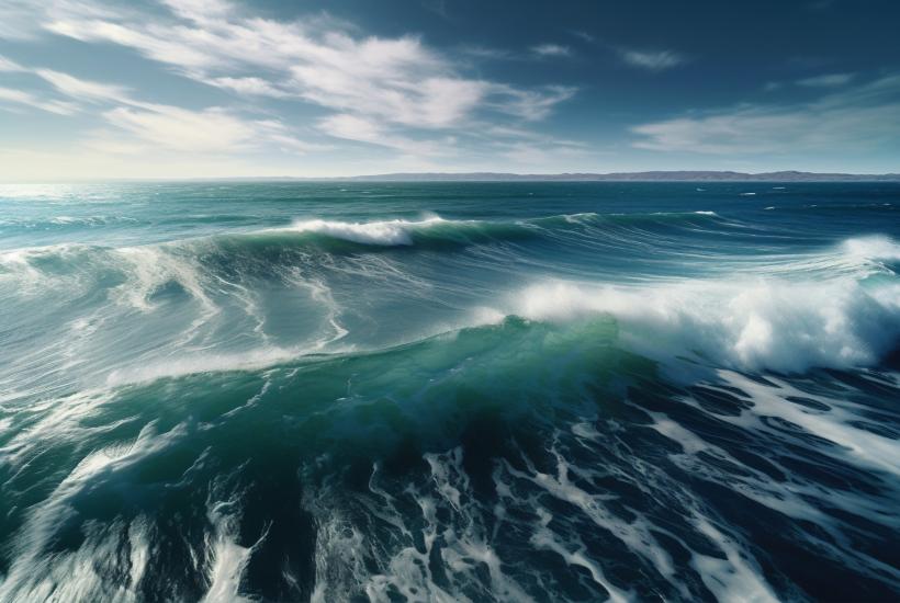 Спокойное море с волнами