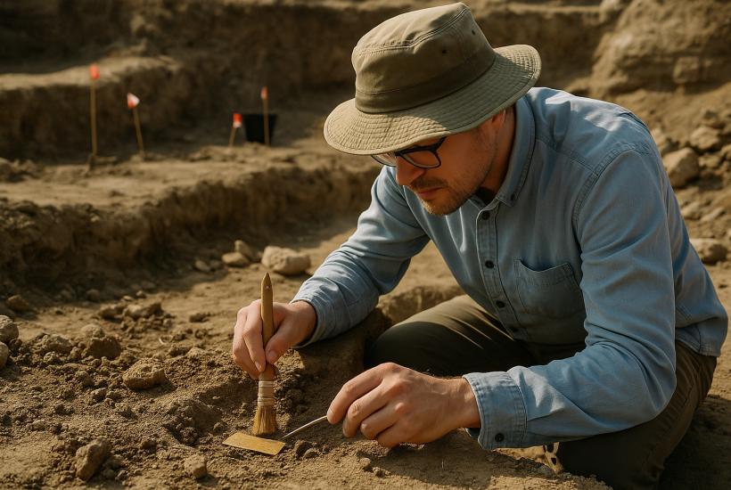 Археолог в Фанагории