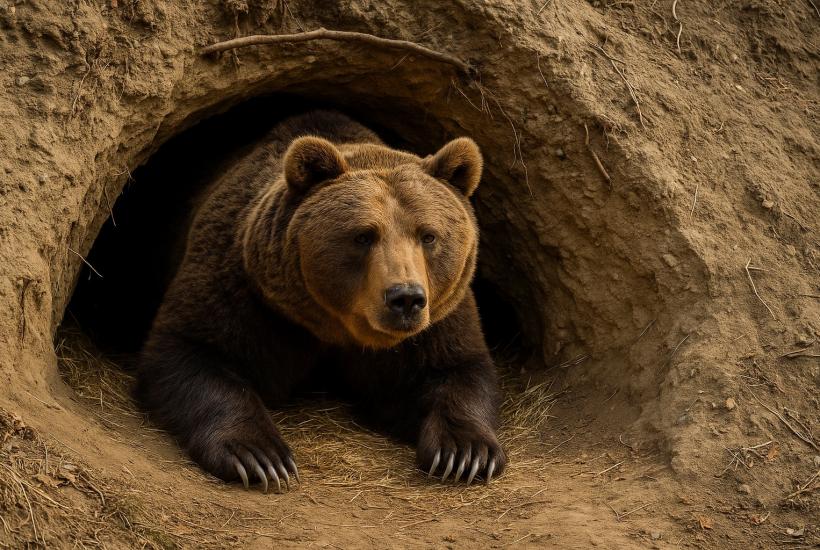 Медведь в берлоге