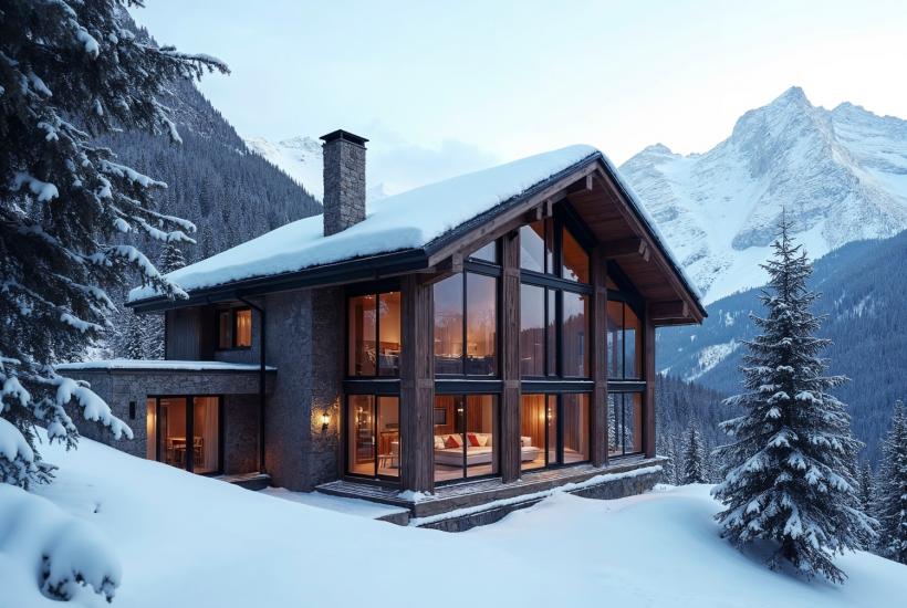 Загородный дом зимой