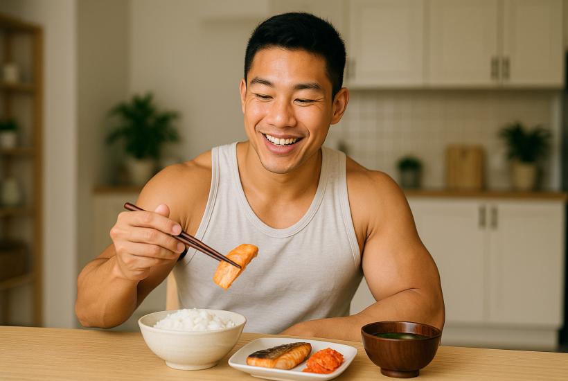 Бодибилдер за обедом