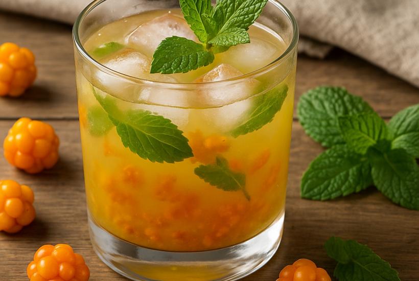 Морошковый морс с мятой и берёзовым соком Морошковый морс с мятой и берёзовым соком