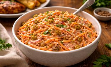 Кремовый морковный салат готовится 10 минут и заменяет гарнир