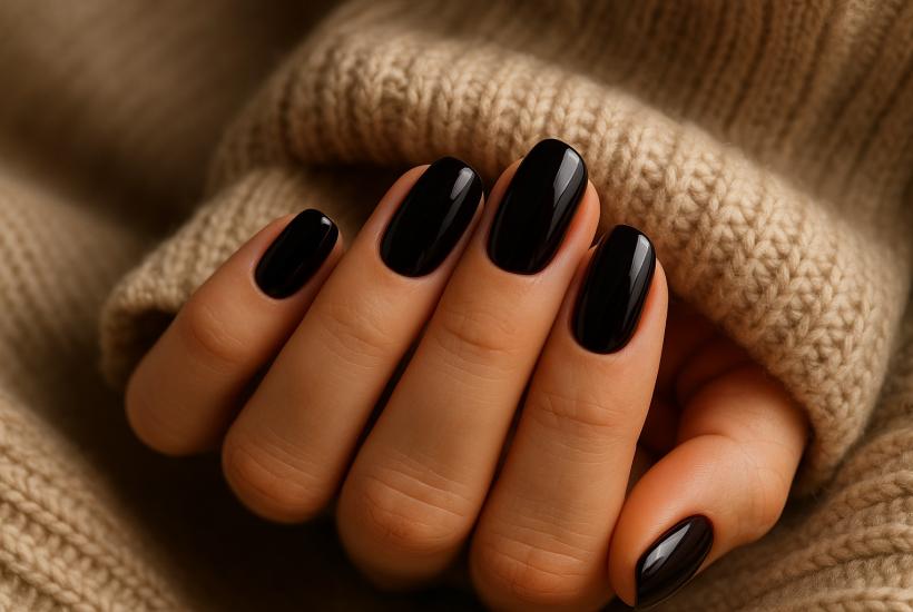 Тёмно-фиолетовый маникюр