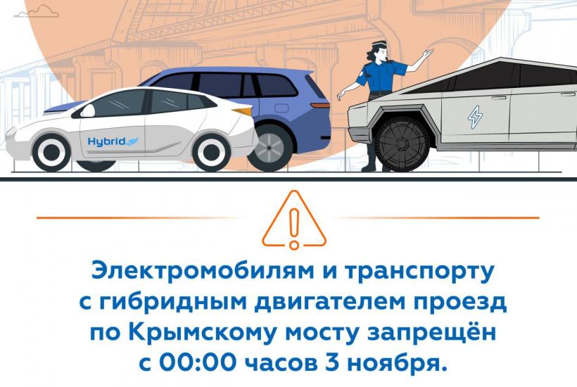 Электромобилям и гибридам запрещен проезд через Крымский мост