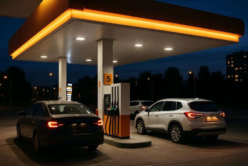 Вечерняя заправка в Москве