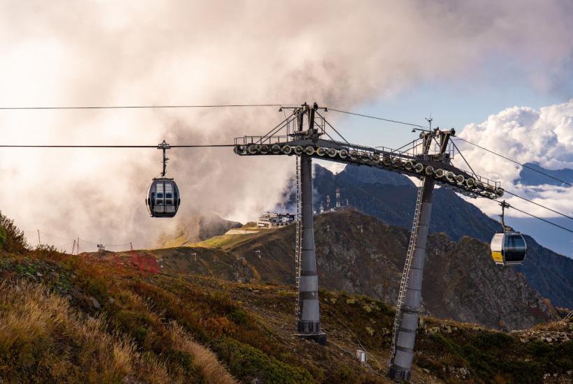 Гондольная канатная дорога на курорте Роза Хутор