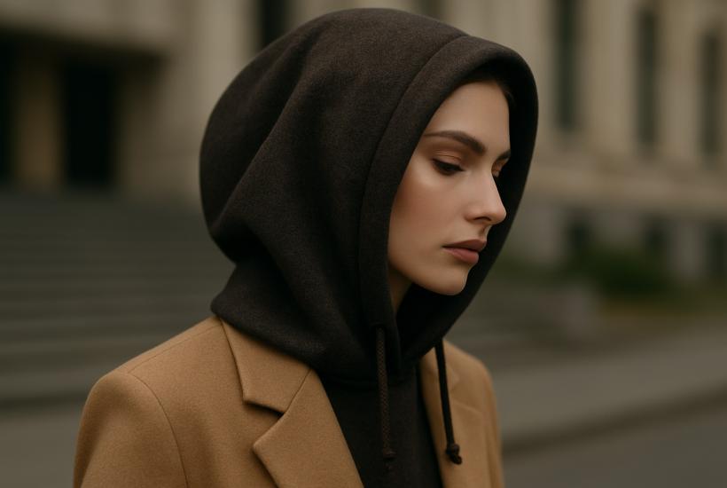 Съемный капюшон в зимнем образе