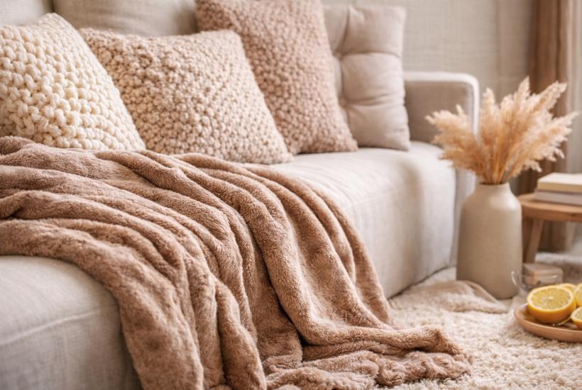 Тканевые текстуры и уютный интерьер