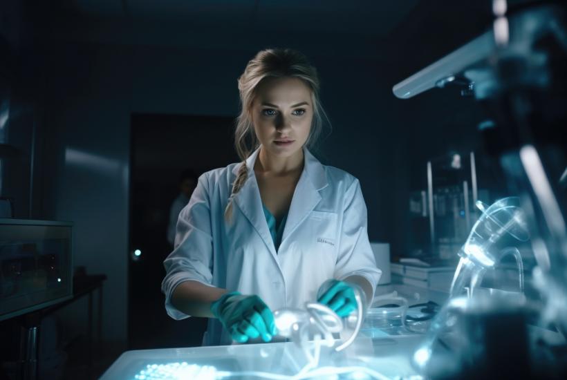 Ученый в лаборатории