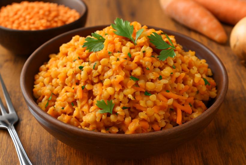 Чечевичная каша с морковью