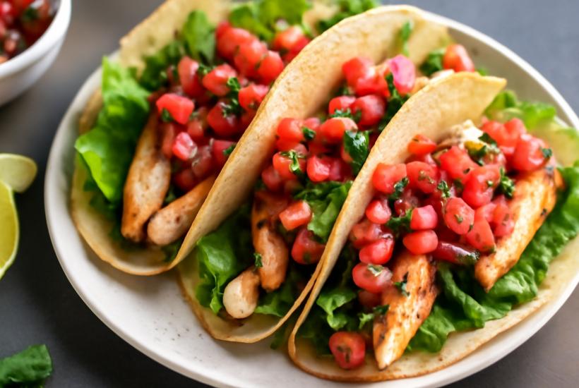 Тако с курицей и сальсой