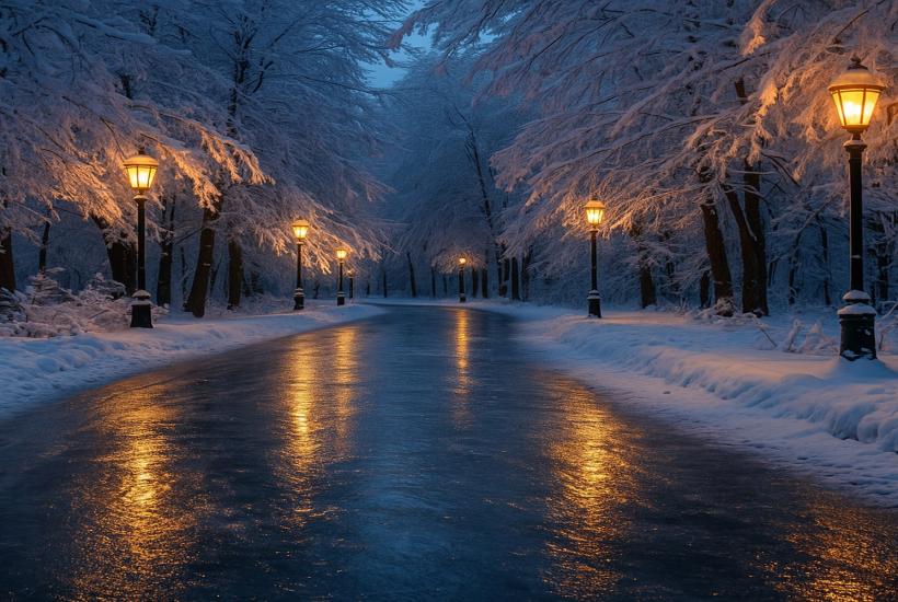 Зимняя сказка — скользкий лёд