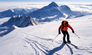 Он спустился с Эвереста на лыжах — без кислорода: момент, когда человек превзошёл гору