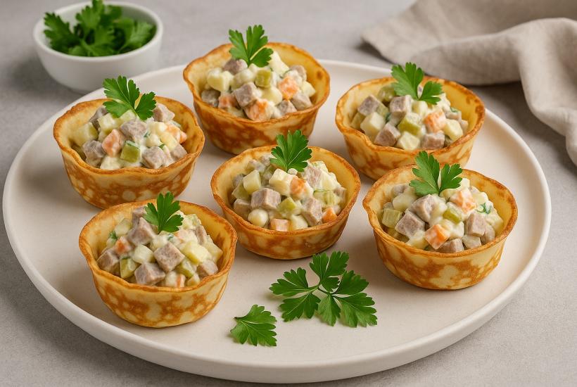 Корзиночки с рыбной закуской