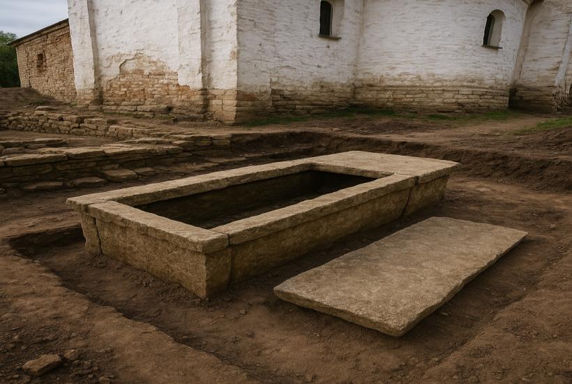 Саркофаг у храма