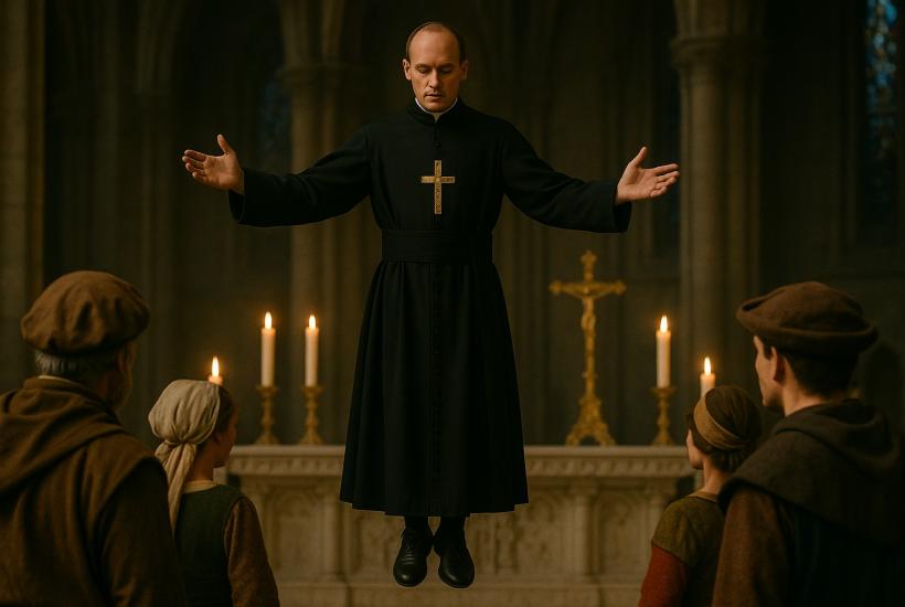 Католический священник левитация