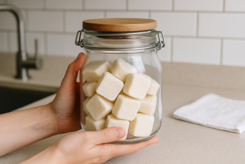 Домашние таблетки для чистки унитаза в стеклянной банке