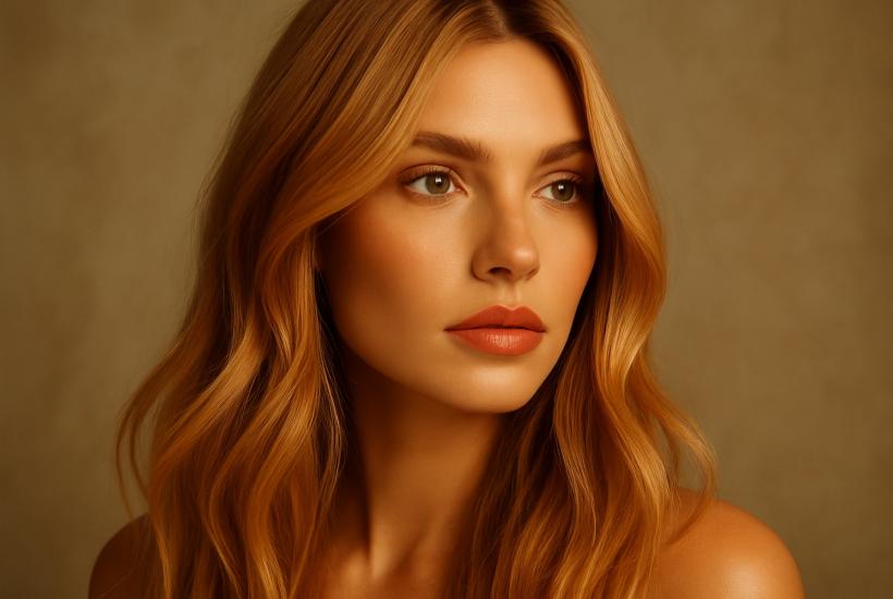 Блондинка с медовым оттенком волос