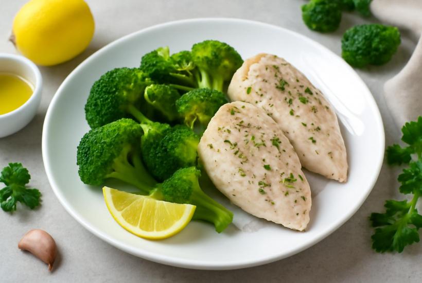 Куриная грудка с брокколи на пару