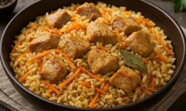 Свинину для плова нарезают мелкими ровными кубиками