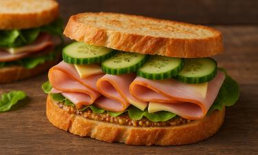 Чешский члебичек оформляют слоями ветчины и сыра — Apetitonline